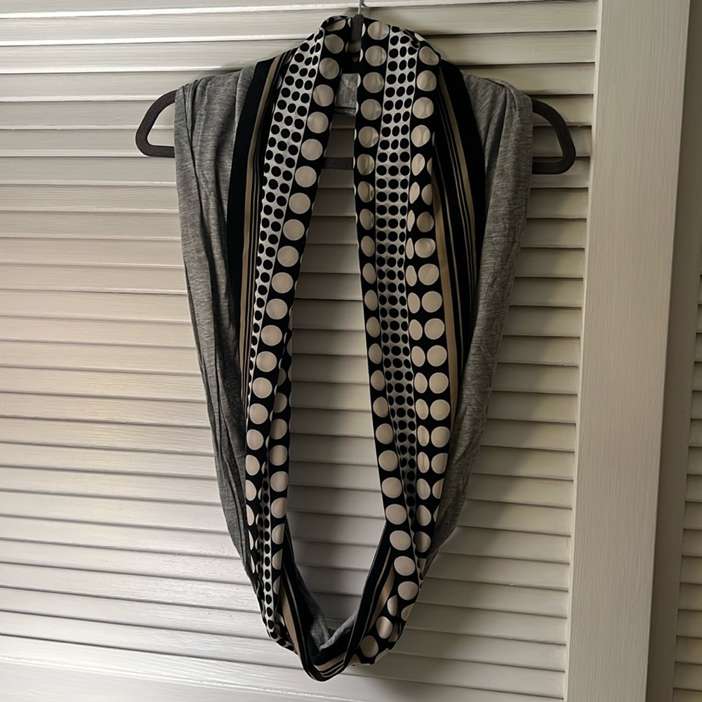 Mix material infinity scarf